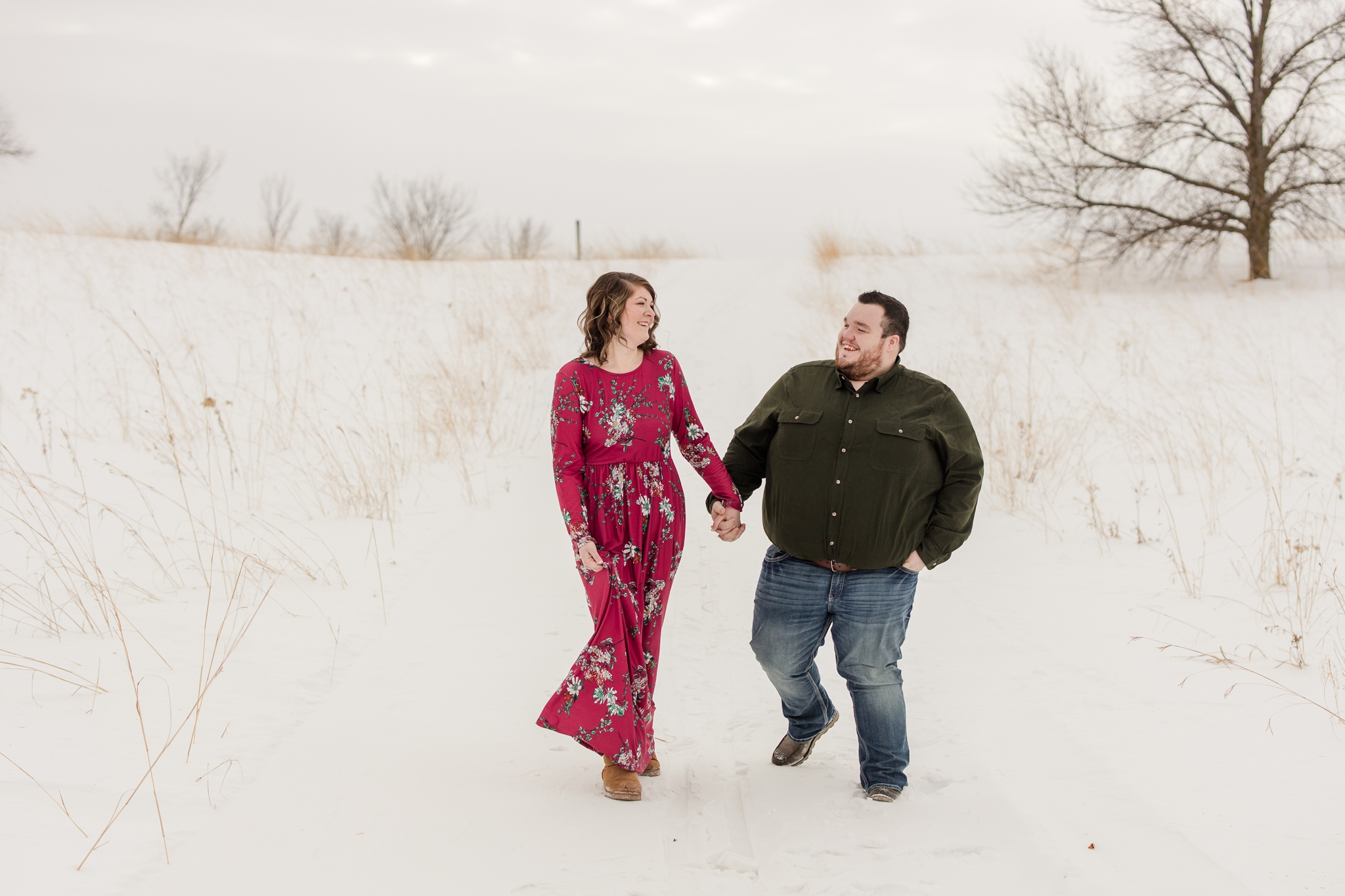 Maplewood State Park Winter Engagement Session, Brittney and Caleb